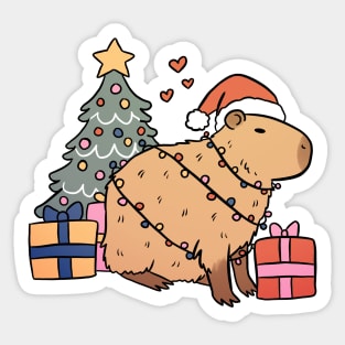 Cute christmas capybara Sticker